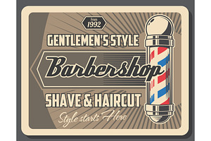 Barbershop Service Retro Poster