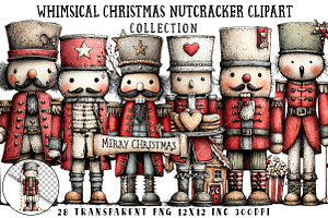 Whimsical Christmas Nutcracker Clipa, an Illustration by OK Design