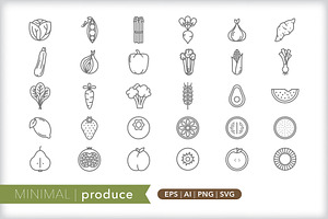 Minimal produce icons, an Outline Icon by Picture Window