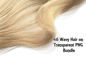 46 Wavy Hair on Transparent PNG Bund, an Object Graphic by Kseniya-Omega