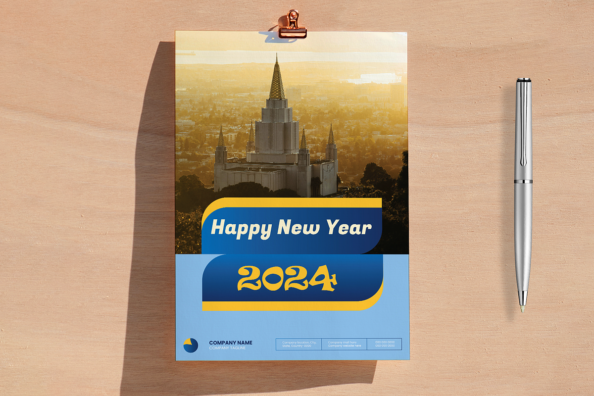 Modern Wall Calendar Design 2024, a Stationery Template by Annudesign (Photo 8 of 8)