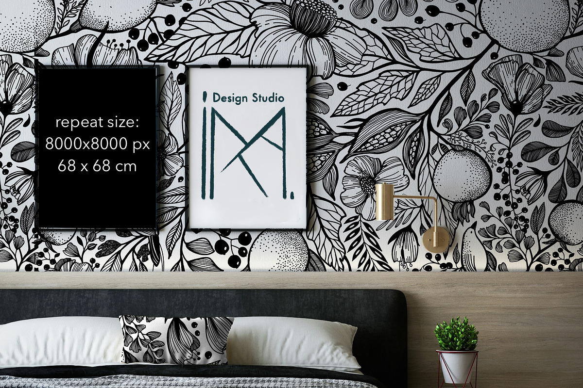 Endless Garden. Black&White pattern, a Pattern Graphic by Marta & Livonka (Photo 2 of 9)