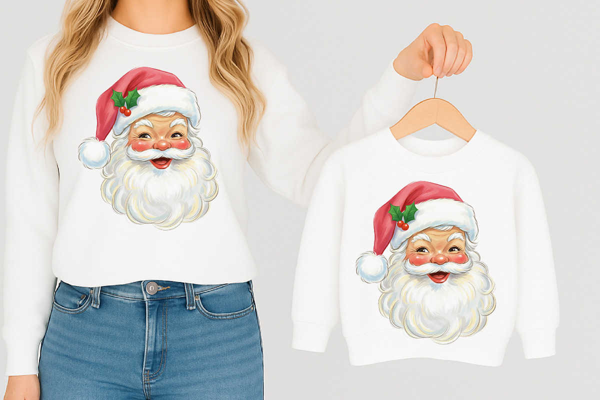 Vintage Christmas Pink Santa PNG, an Illustration by Libby Wishes (Photo 8 of 9)