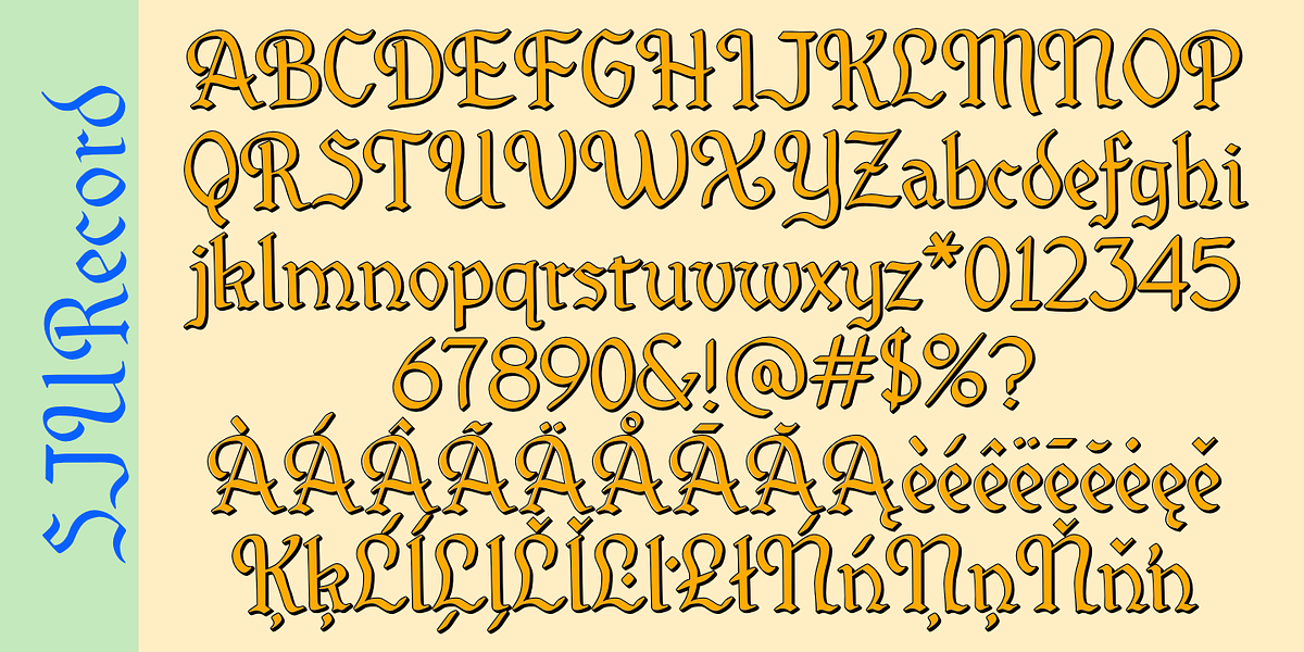 SJURecord, a Blackletter Font by Ingrimayne Type (Photo 6 of 7)