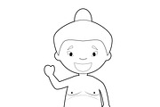 125x Kids of the World for Coloring, an Education Illustration by asantosg (Thumbnail 14 of 23)