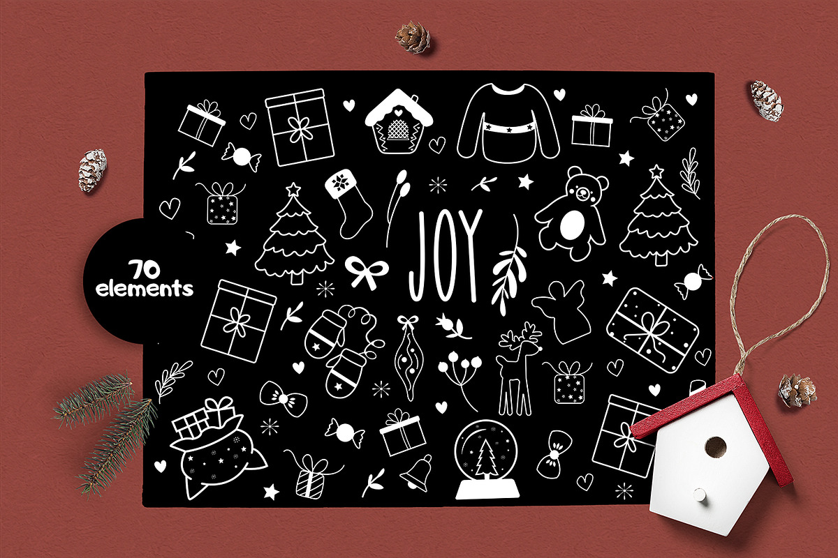Cozy Christmas - Clipart & Patterns, an Illustration by JT_Design_Art (Photo 2 of 11)