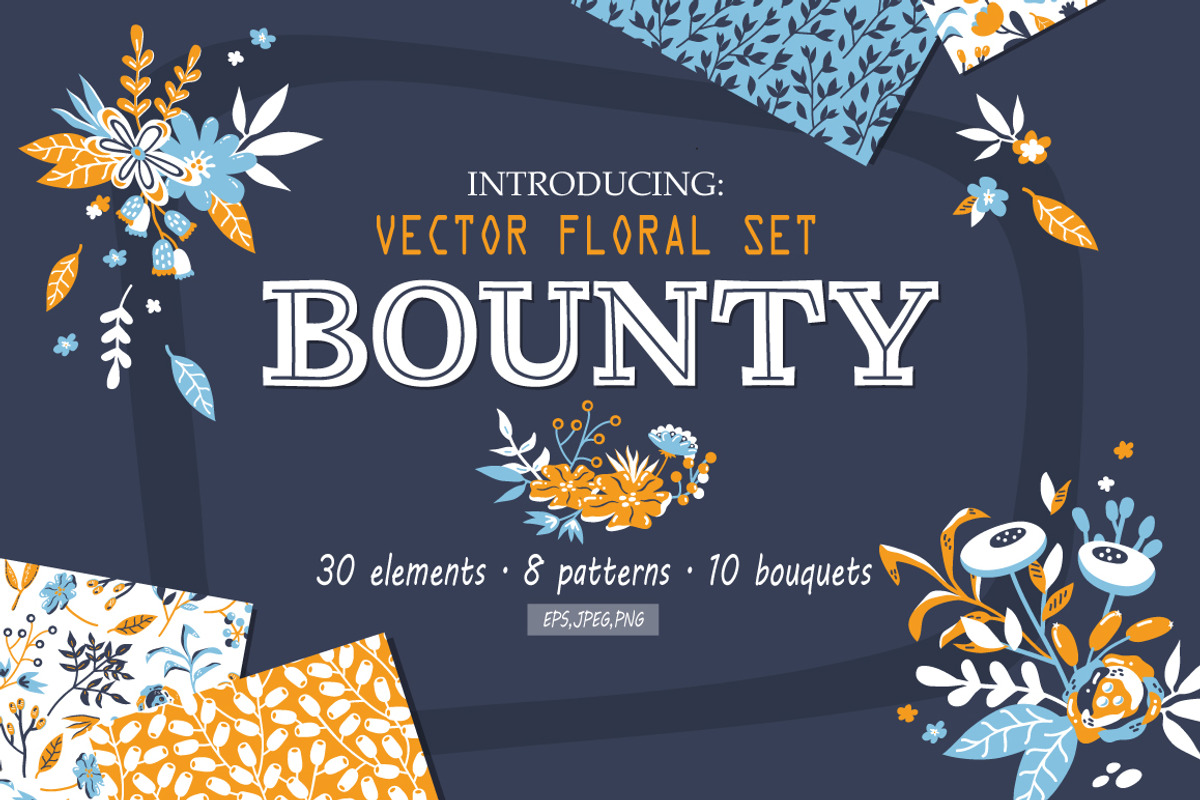 Bounty - vector floral set, a Pattern Graphic by Patterns in July