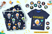 Cute Space Collection, an Animal Illustration by Gulnara Sabirova (Thumbnail 2 of 23)