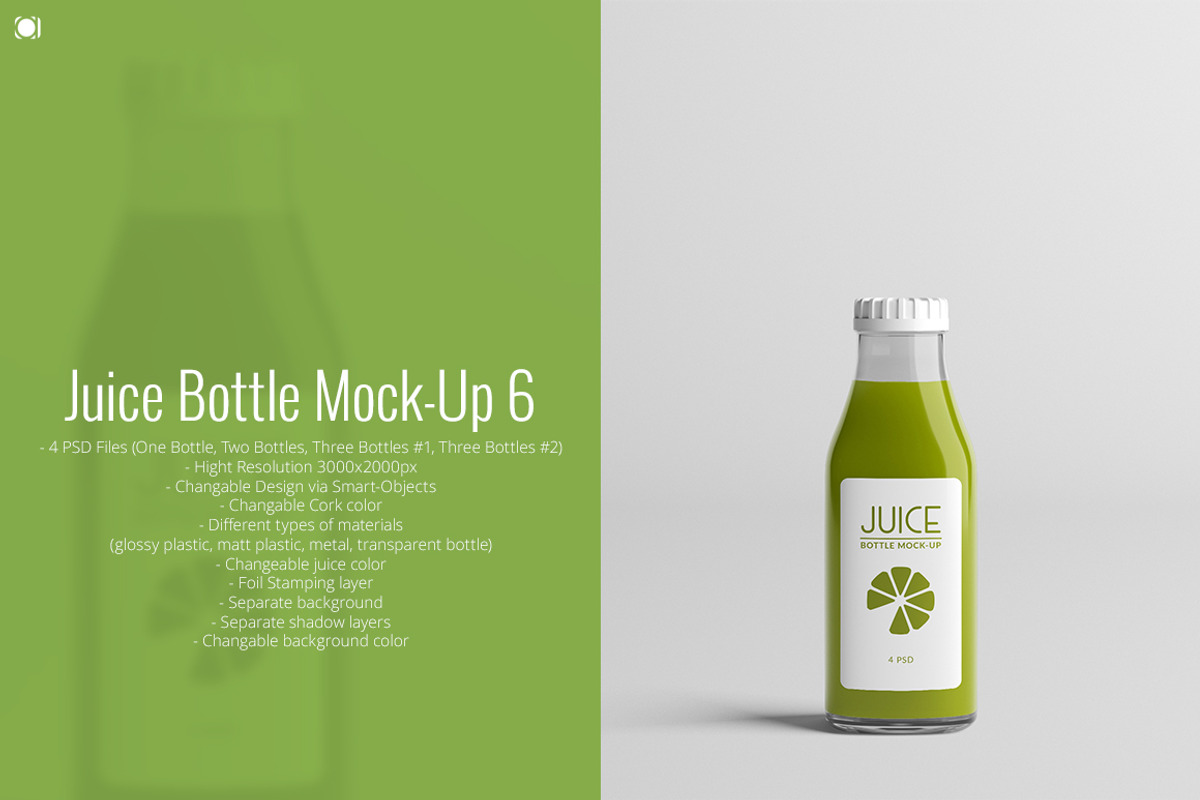 Juice Bottle Mock-Up 6, a Product Mockup by AY Mock-Ups (Photo 1 of 8)