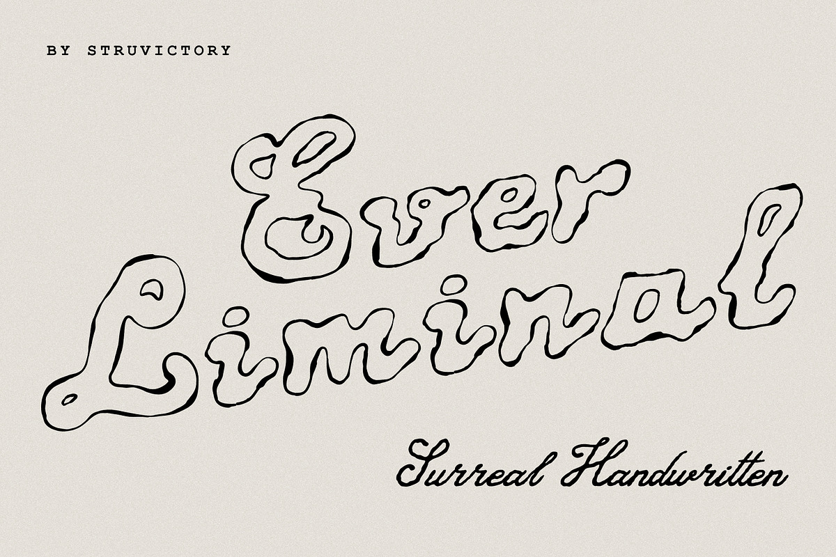 Ever Liminal Handwritten Outline, a Sans Serif Font by Struvictory.art (Photo 1 of 9)
