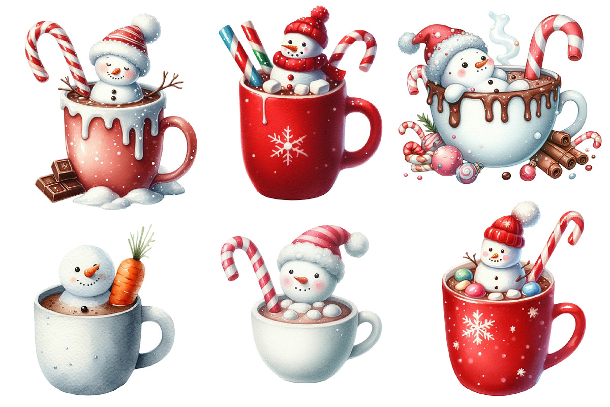 Snowman Hot Cocoa clipart, an Illustration by Designworld (Photo 2 of 5)