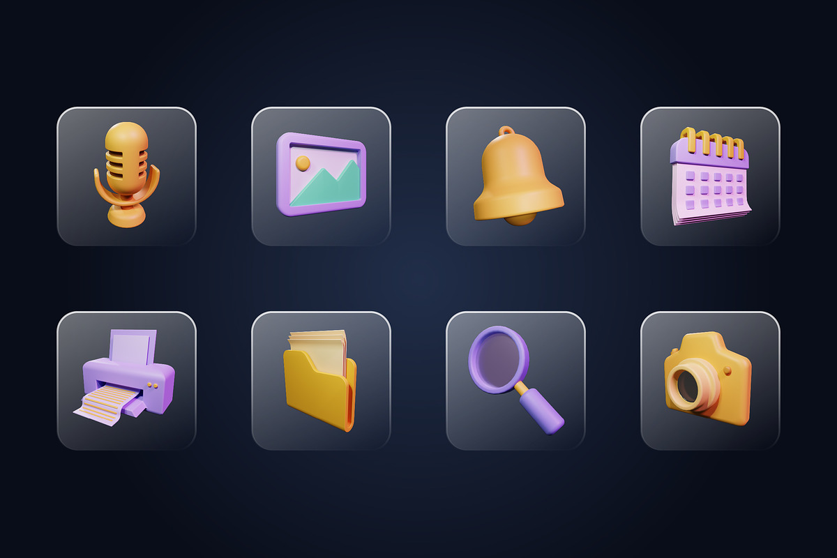 User Interface 3D Icons Set, an Object 3D Model by Kmg Design (Photo 2 of 3)
