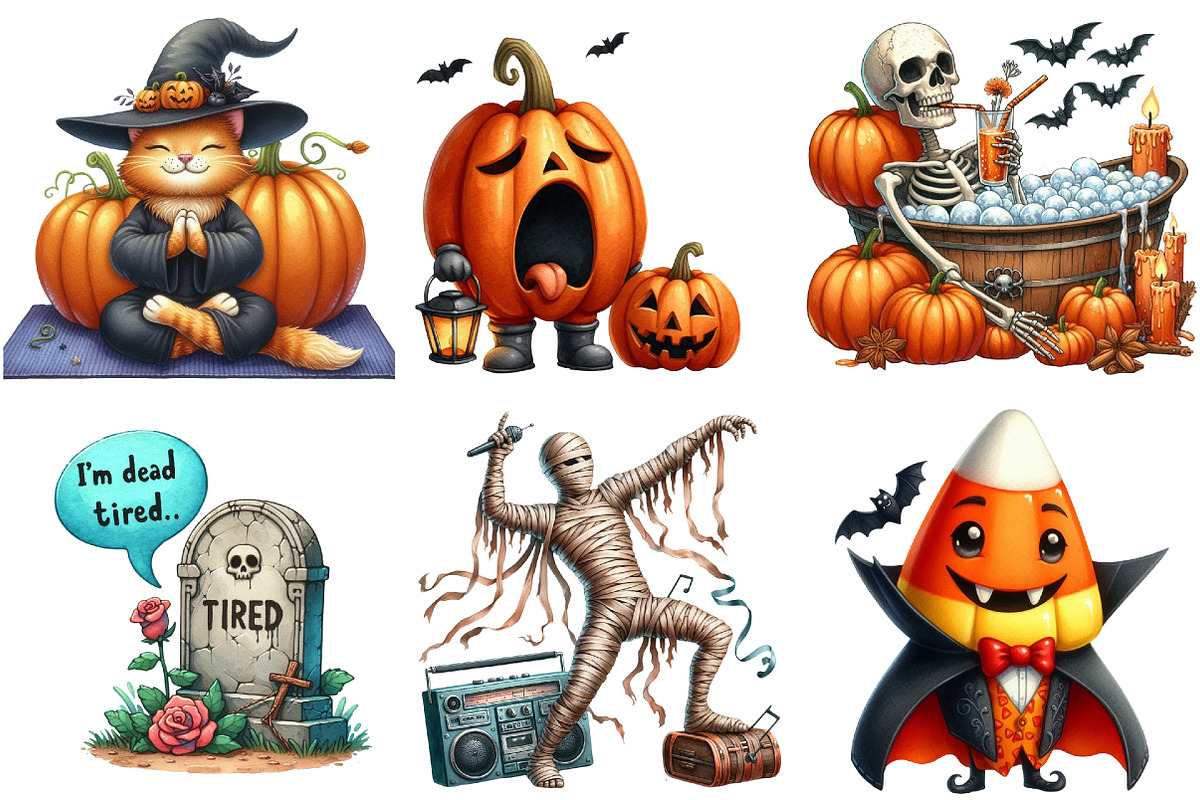 Funny Halloween Clipart, an Illustration by Pixels.Craft (Photo 4 of 9)