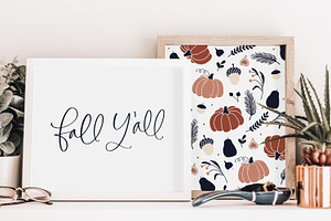 Autumn Harvest Lettering & Elements