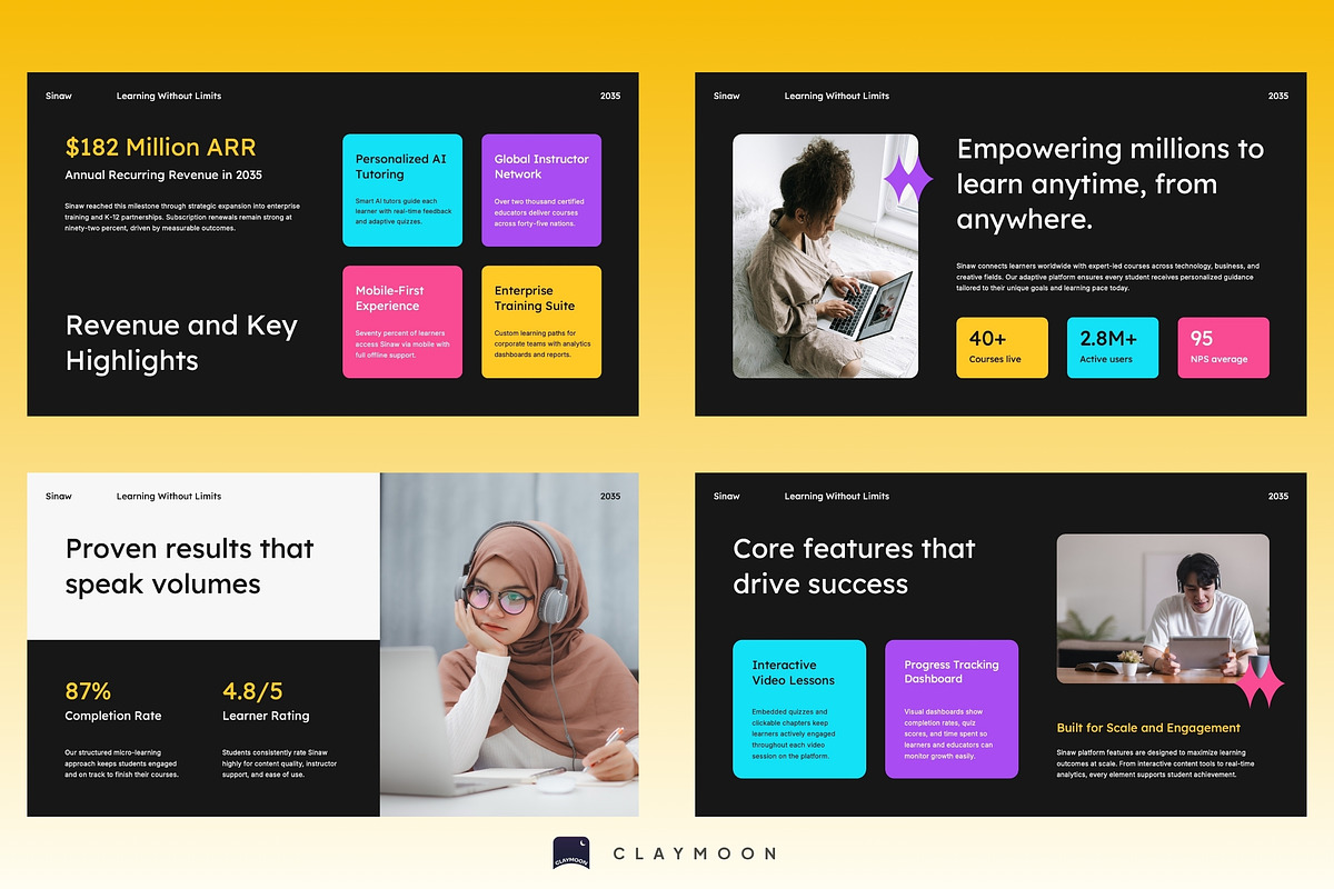 Online Learning Platform PowerPoint, a Presentation Template by Claymoon Lab (Photo 5 of 7)