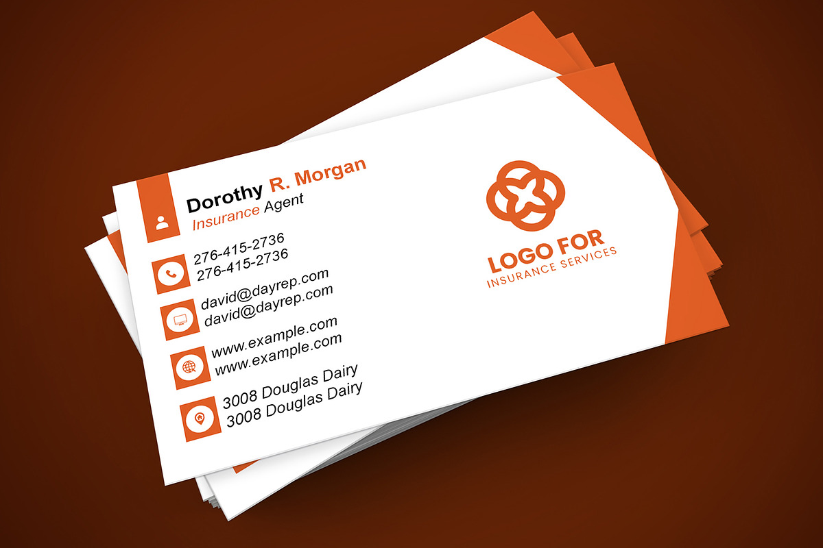 Printable Business Card PSD Template preview 2