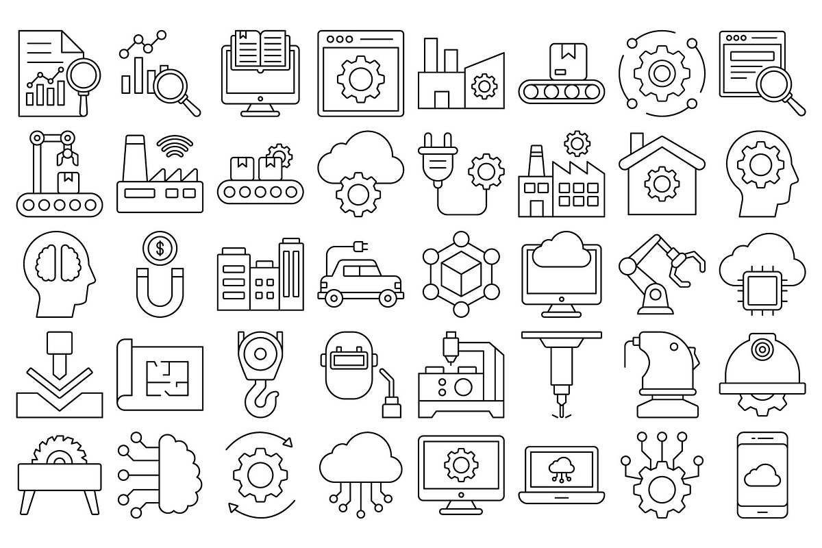 Digitalization and Industry Ions, an Outline Icon by Vector Portal (Photo 4 of 5)