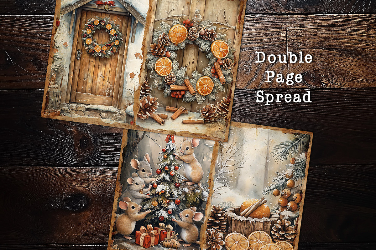 Cozy Christmas Mice Junk Journal, a Stationery Template by V Design Creator (Photo 5 of 8)