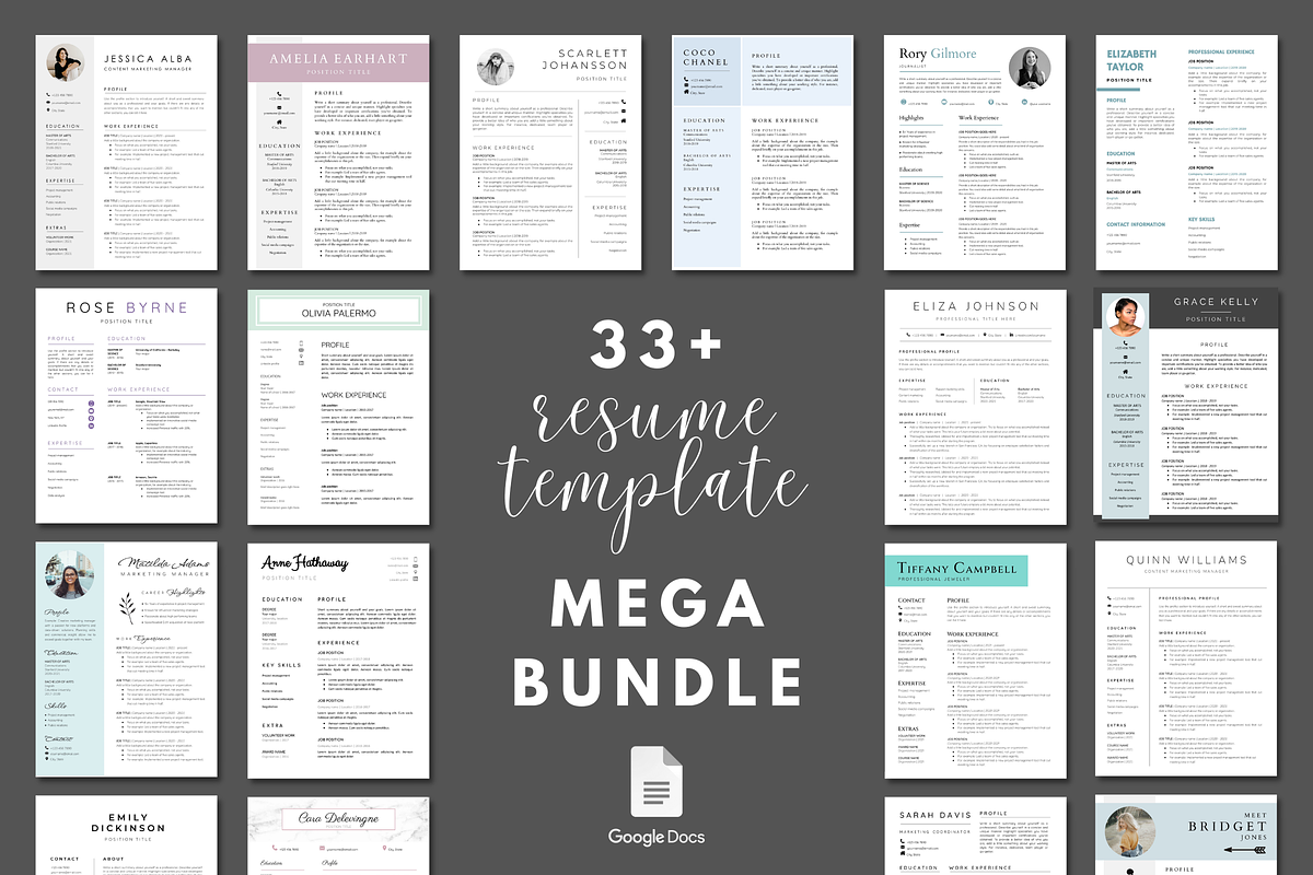 30+ Resume Bundle for Google Docs, a Resume Template by DesignStudioTeti (Photo 1 of 10)