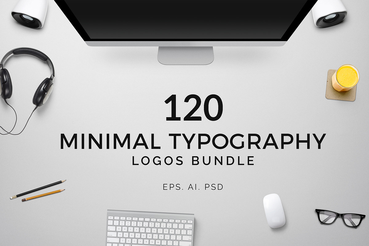 120 Minimal Typography Logos Bundle, a Branding & Logo Template by XpertgraphicD (Photo 1 of 9)