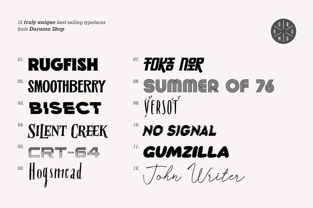 All Time Bundle | Unique Fonts, a Sans Serif Font by Darumo Shop (Photo 2 of 38)