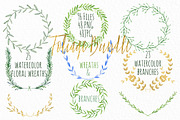 Wreath & branches watercolor, an Illustration by LABFcreations (Thumbnail 1 of 8)