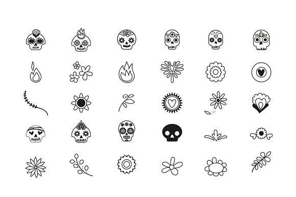 Sugar Skull Icon Set preview 2