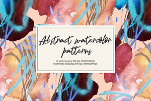 Abstract Watercolor Patterns Set