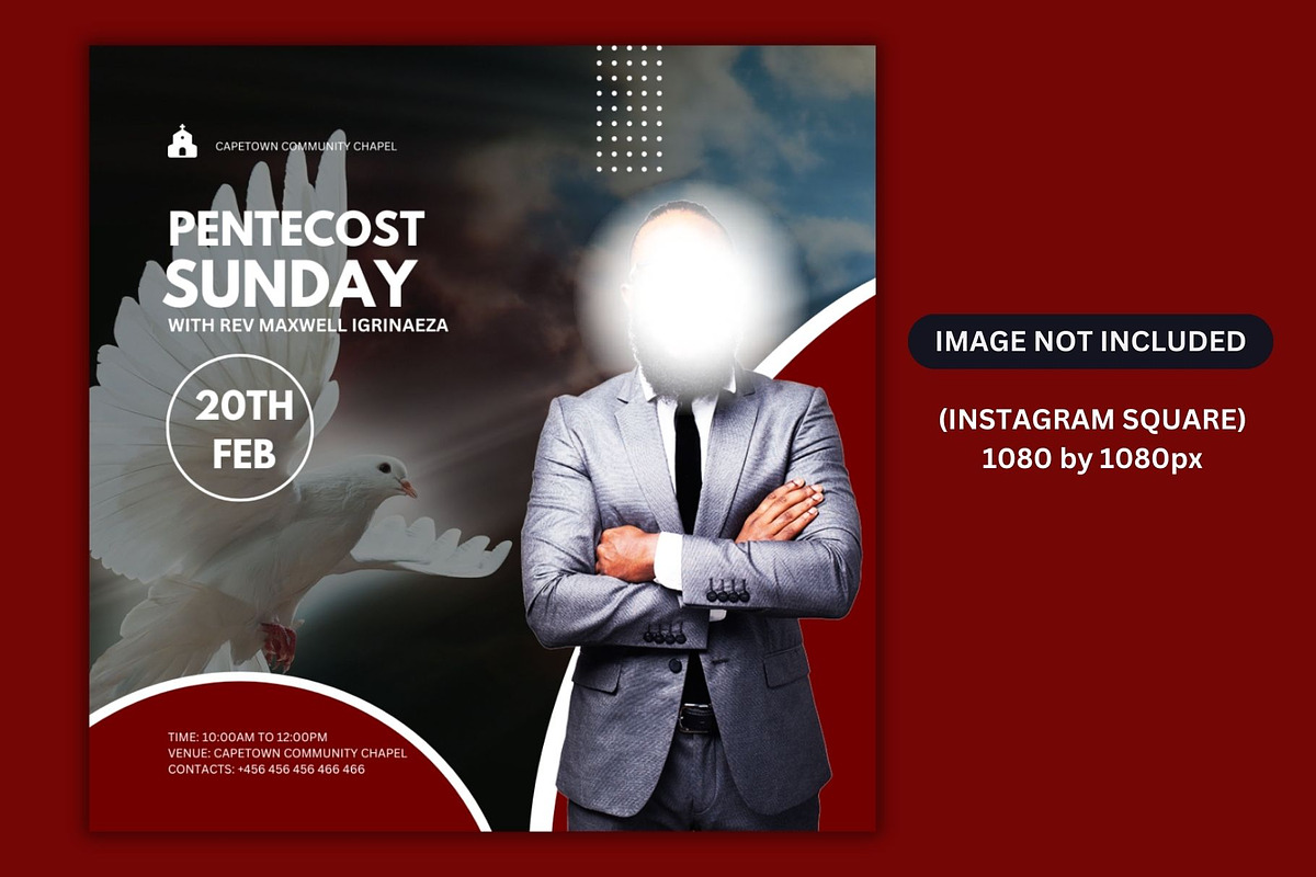 Pentecost Sunday Flyer Template, a Social Media Template by Mishek Munene (Photo 1 of 4)