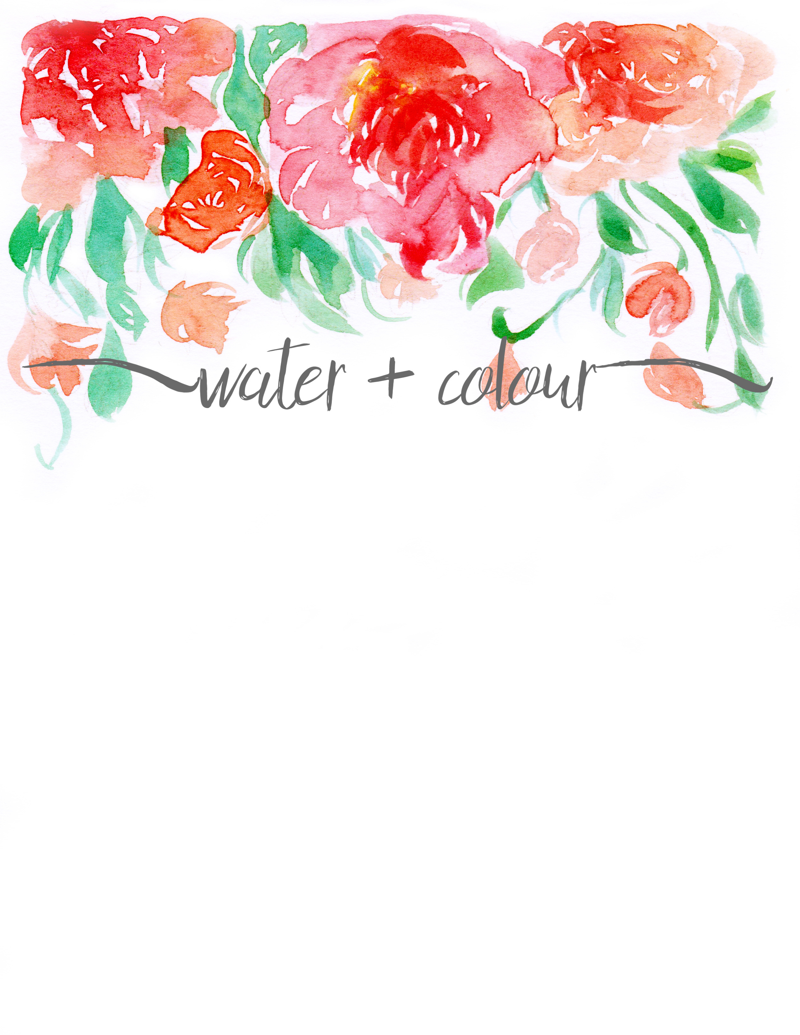 watercolour floral border, an Illustration by water + colour