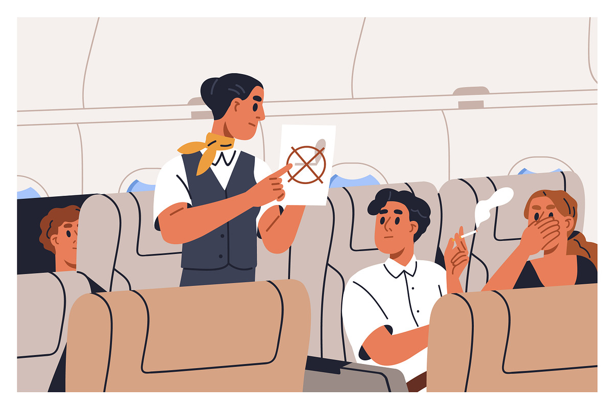 People travel by air in plane set, a Transportation Illustration by Good Studio (Photo 10 of 16)