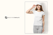 Women's Tshirt With Cap Mockup, a Shirt Mockup by Designertale (Thumbnail 11 of 12)