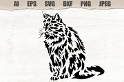 Stencil Cat Silhouette, an Animal Illustration by MARYCRAFTIRIA (Thumbnail 1 of 3)
