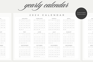 Minimalist Gray 2024 Calendars