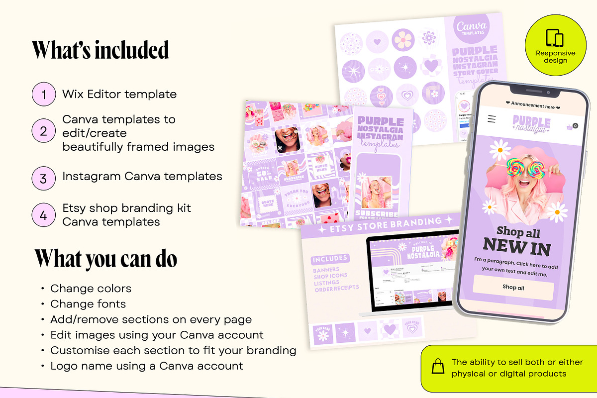 Purple Wix Store Template Bundle, a Wix Template by Template Twist Shop (Photo 4 of 10)