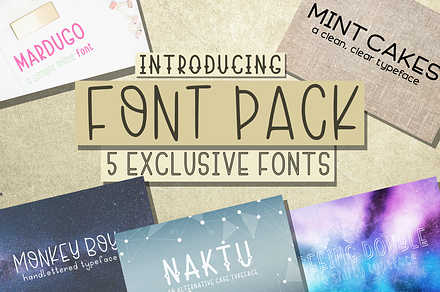 Font Bundle - 5 Font Pack