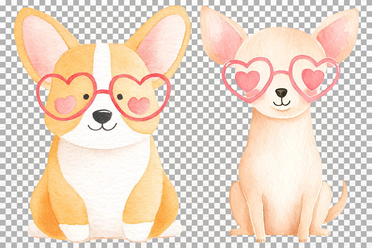 Valentine's Day Dogs Clipart PNG, an Animal Illustration by SugarCloudStudioArt (Photo 9 of 10)