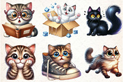 Surprised Funny Crazy Cat Clipart, an Illustration by Libby Wishes (Thumbnail 5 of 7)