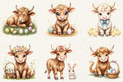 Easter Highland Cow Clipart, an Illustration by OK Design (Thumbnail 4 of 5)