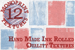Vintage Handmade Monoprint Textures