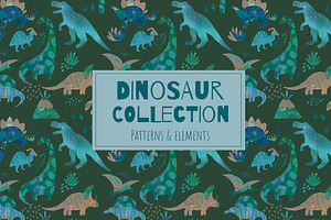 DINOSAUR watercolor pattern