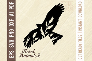 Eagle SVG - Floral Animals SVG