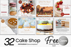 32 CAKE Instagram Canva Templates