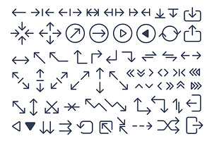 Direction dimension arrows icons, an Object Illustration by Lemberg Vector