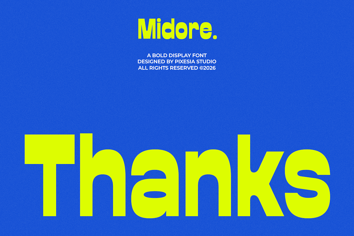 Midore - Bold Dislay Font, a Sans Serif Font by Pixesia Studio (Photo 12 of 12)