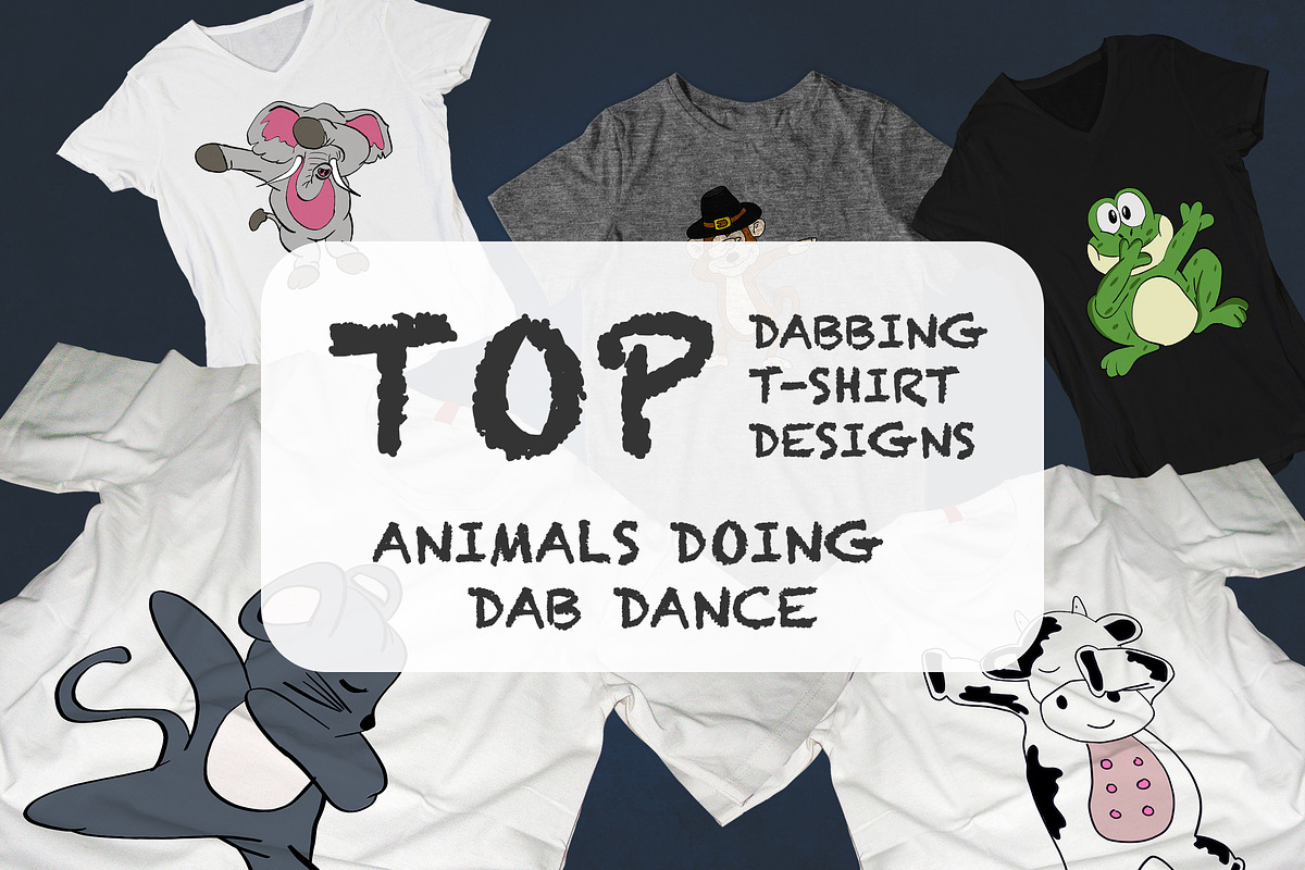 20 Animal Dabbing T-Shirt Designs, an Animal Illustration by Character (Photo 4 of 4)