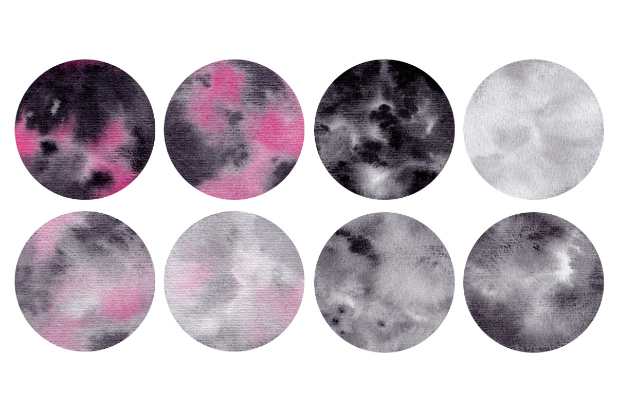 Watercolor Circles. Black Collection, a Texture Graphic by Olga Olmix (Photo 4 of 5)