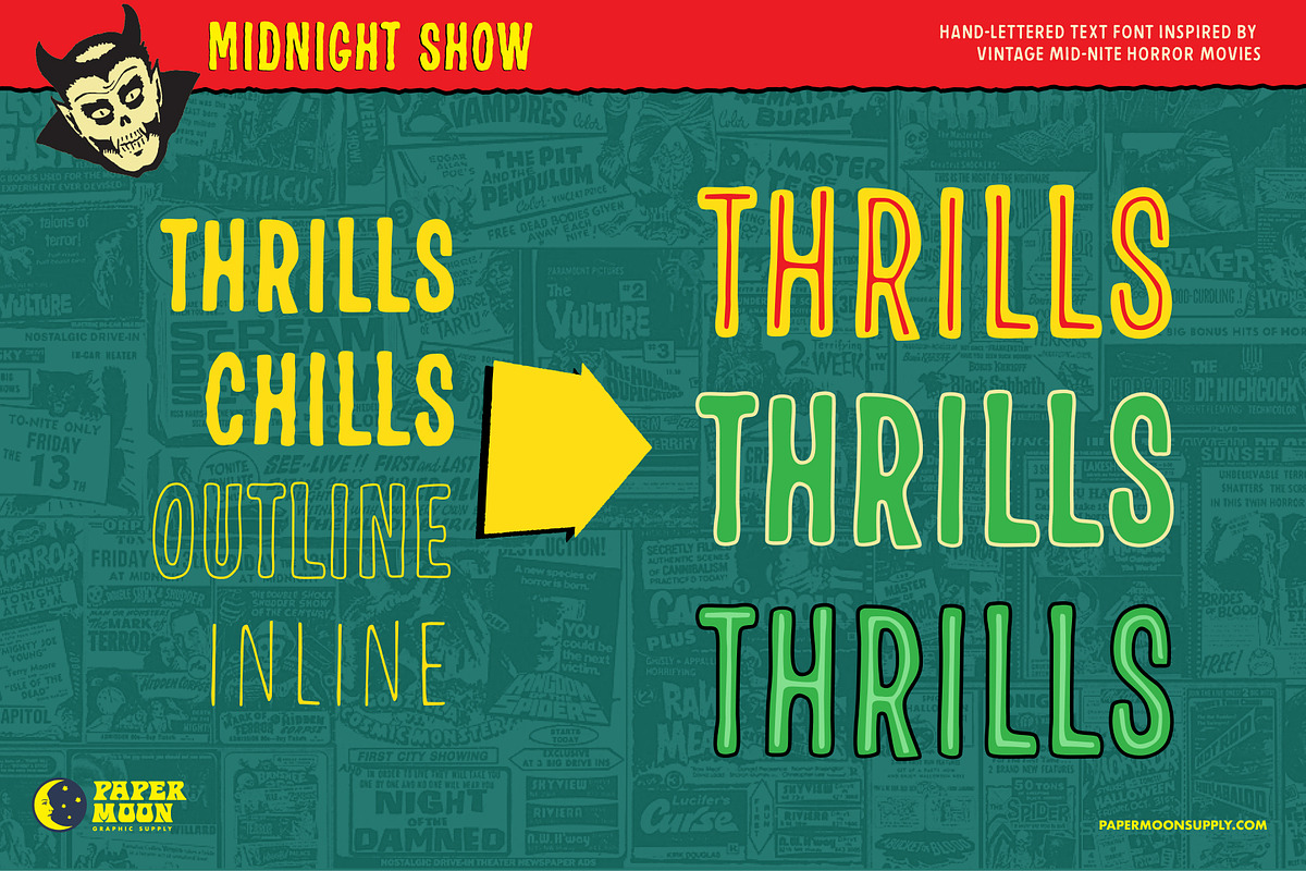 Midnight Show Vintage Font, a Font by Paper Moon Graphic Supply (Photo 5 of 11)