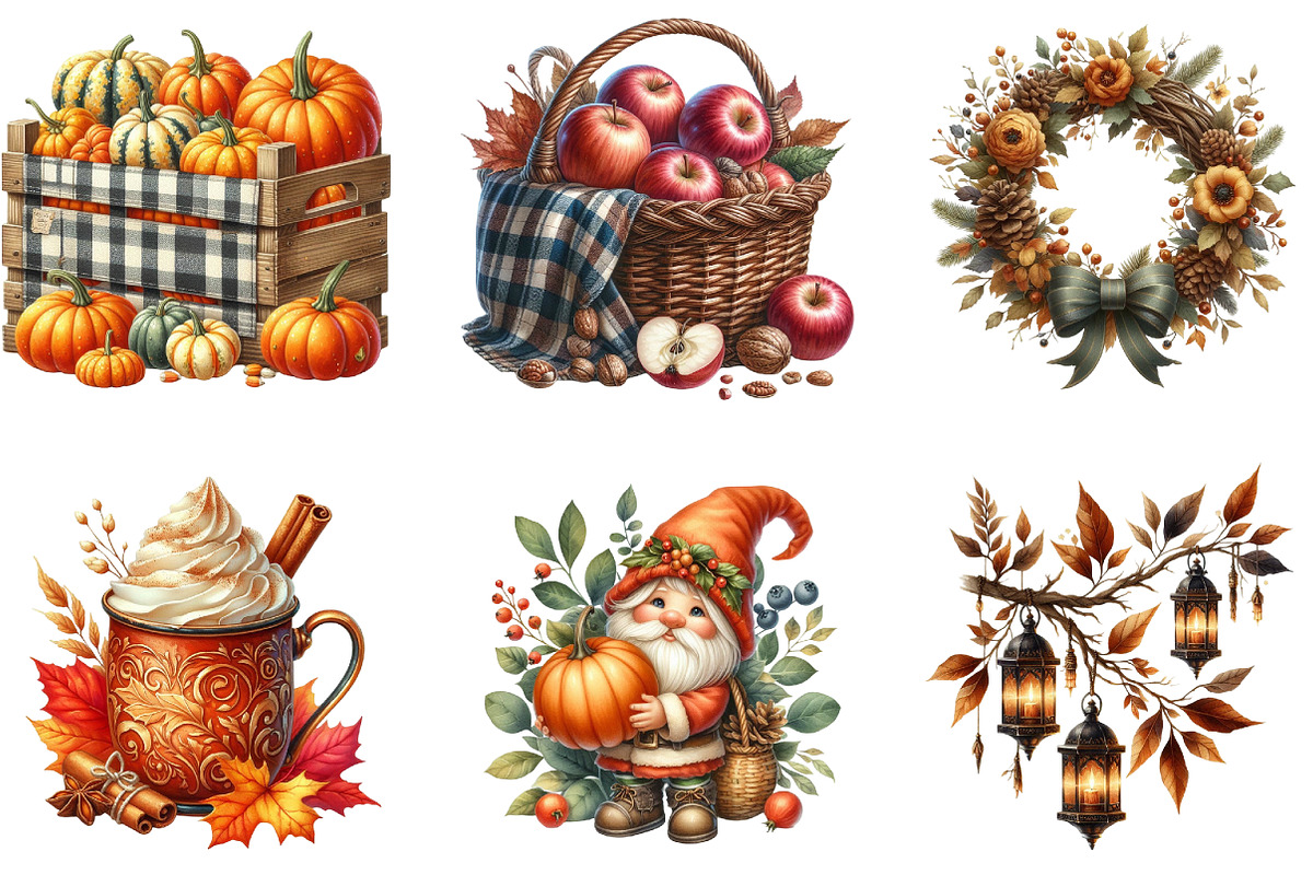 Watercolor Autumn Sublimation, an Illustration by cherrydesign (Photo 3 of 3)