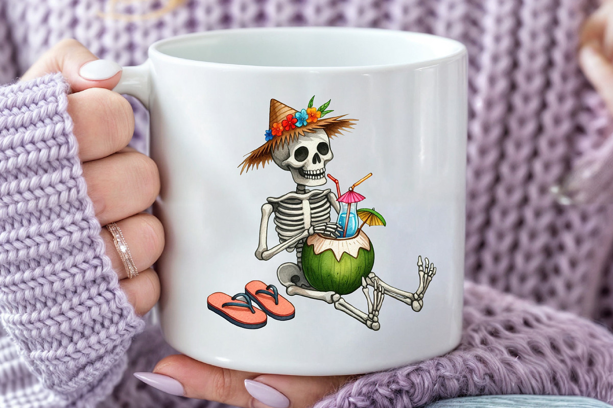 Funny Summer Skeleton Clipart, an Illustration by Rose Art (Photo 7 of 7)